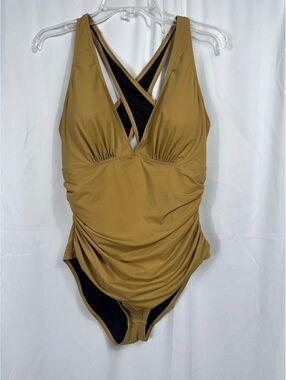 Shapellx Women's One Piece Ruched Detail Cross Back Straps, Size XL